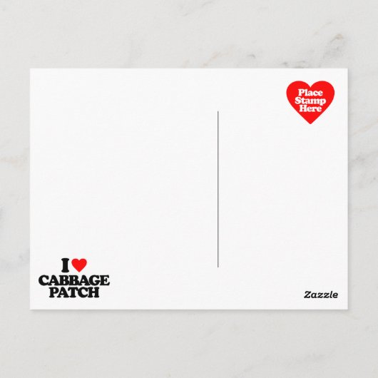 I LIEBE CABBAGE PATCH POSTKARTE (Rückseite)
