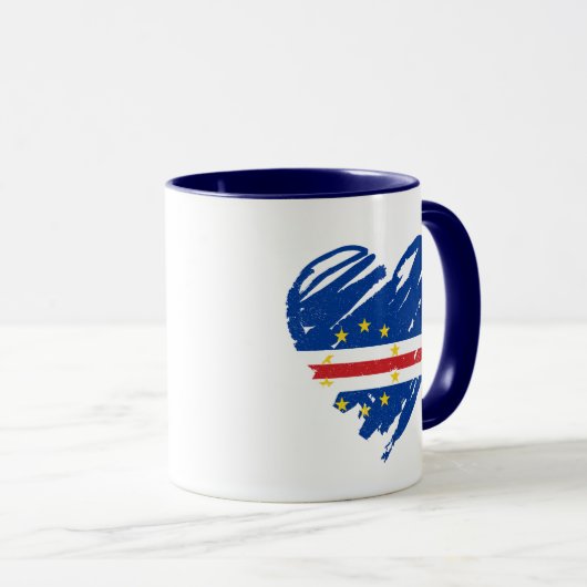 I Liebe Cabo Verde - Cabo Verde - Fahne Herz Tasse (VorderseiteRechts)