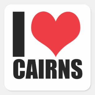 I Liebe Cairns Quadratischer Aufkleber