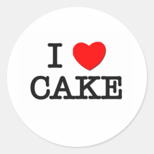 I Liebe CAKE (Essen) Runder Aufkleber