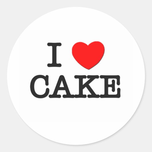I Liebe CAKE (Essen) Runder Aufkleber (Vorderseite)