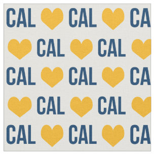 I Liebe Cal Gewebe - blau und gelb Stoff