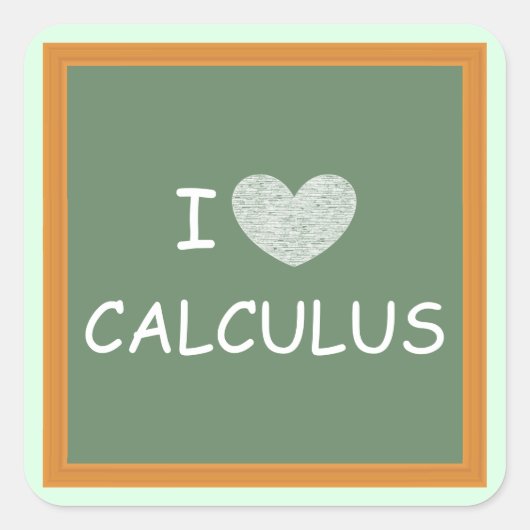 I Liebe Calculus Quadratischer Aufkleber (Vorderseite)