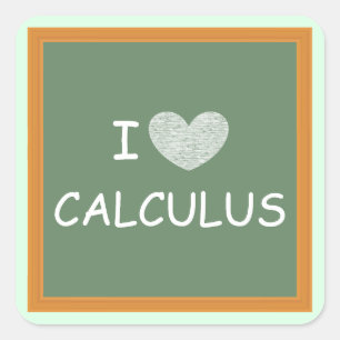 I Liebe Calculus Quadratischer Aufkleber