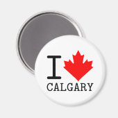 I Liebe Calgary, Alberta Canada Maple Leaf Magnet (Vorderseite/Rückseite)