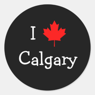 I Liebe Calgary Runder Aufkleber