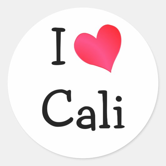 I Liebe Cali Runder Aufkleber (Vorderseite)