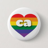 I Liebe California Gay Pride Button (Vorderseite)