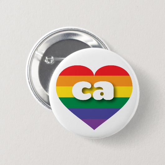I Liebe California Gay Pride Button (Vorne & Hinten)