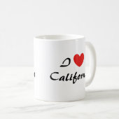 I Liebe California Heart Typografy Coffee Tasse (VorderseiteRechts)