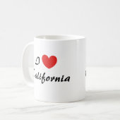 I Liebe California Heart Typografy Coffee Tasse (Vorderseite Links)