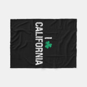 I Liebe California Kleeblatt Clover St. Patrick's Fleecedecke (Vorderseite (Horizontal))