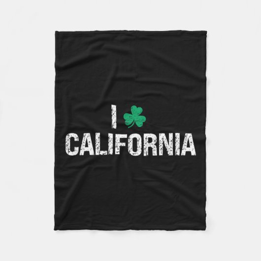 I Liebe California Kleeblatt Clover St. Patrick's Fleecedecke (Vorderseite)