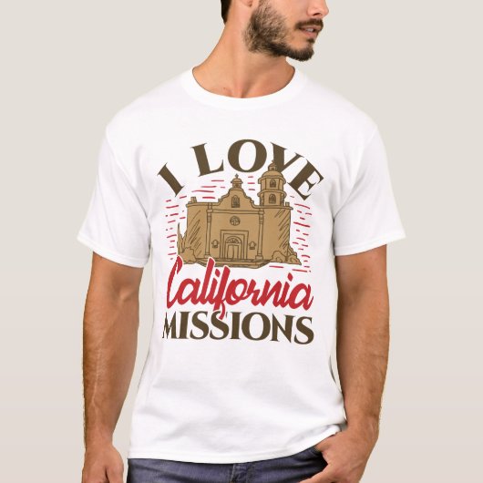 I Liebe California Missionen T-Shirt (Vorderseite)