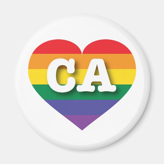 I Liebe California Rainbow Herz Magnet (Vorne)