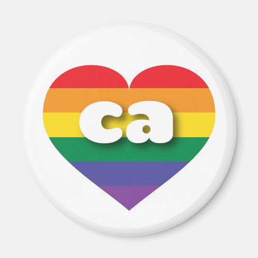 I Liebe California Rainbow Herz Magnet (Vorne)