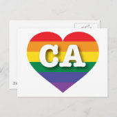 I Liebe California Rainbow Herz Postkarte (Vorne/Hinten)