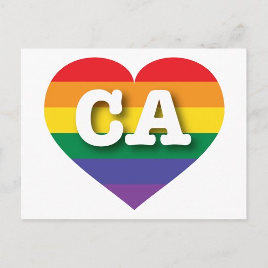 I Liebe California Rainbow Herz Postkarte (Vorderseite)