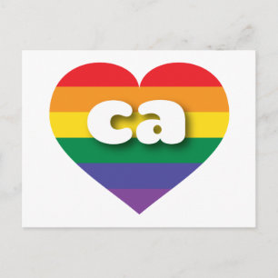 I Liebe California Rainbow Herz Postkarte