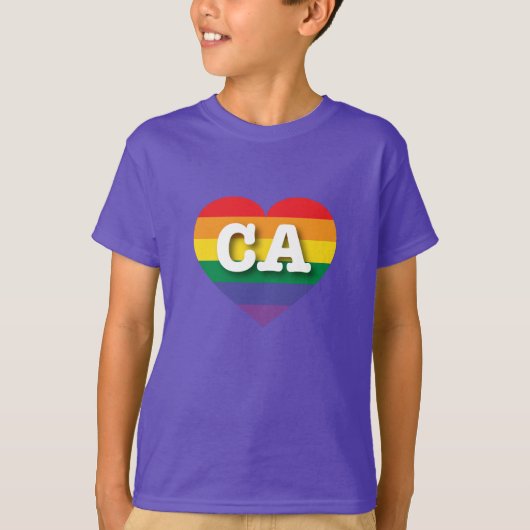 I Liebe California Rainbow Herz T-Shirt (Vorderseite)
