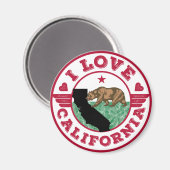 I Liebe California Staat Karte und Flagge Magnet (Vorderseite/Rückseite)