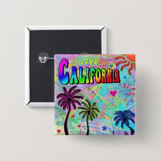 I LIEBE California Vivid Romance Button (Vorne & Hinten)