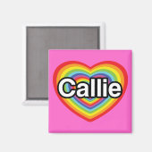 I Liebe Callie: Regenbogenherz Magnet (Vorderseite/Rückseite)