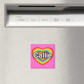 I Liebe Callie: Regenbogenherz Magnet (In Situ (Geschirrspüler))