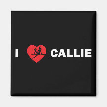 I Liebe Callie Square Magnet (dunkel)
