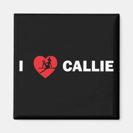 I Liebe Callie Square Magnet (dunkel)