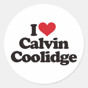 I Liebe Calvin Coolidge Runder Aufkleber