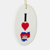 I Liebe Cambodia Vertical I Heart Country Flag Kar Keramik Ornament (Rechts)