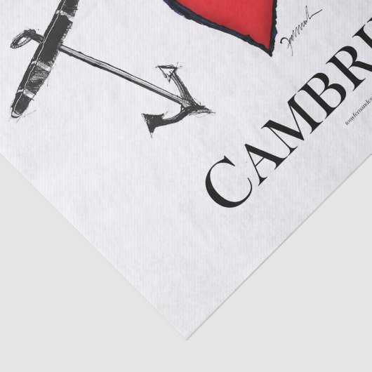 I LIEBE CAMBRIDGE SEIDENPAPIER (Ausschnitt)