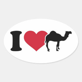 I Liebe Camels Ovaler Aufkleber