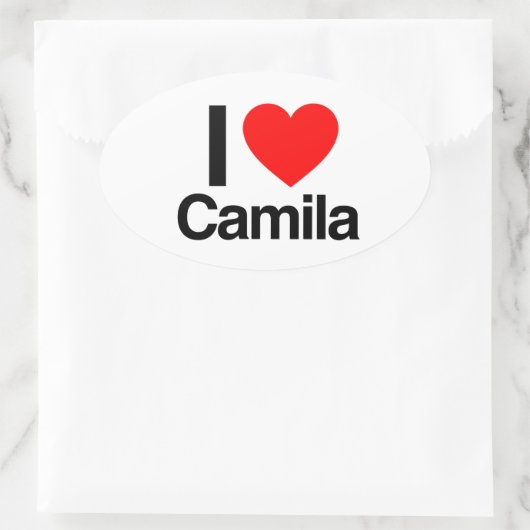 i Liebe camila Ovaler Aufkleber (Tasche)
