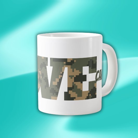 I Liebe Camouflage Green Brown | Jumbo-Tasse
