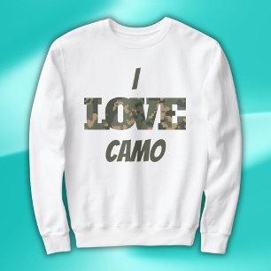 I Liebe Camouflage Green Brown   Sweatshirt