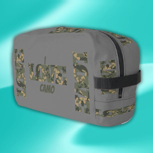 I Liebe Camouflage Green Brown Waschbeutel