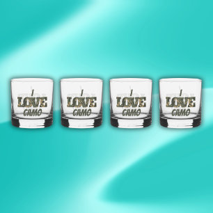 I Liebe Camouflage Green Brown   Whiskyglas
