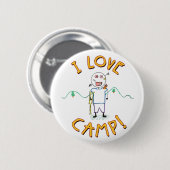 I Liebe Camp - Funny Kids Summer Camp Zeichnend Button (Vorne & Hinten)