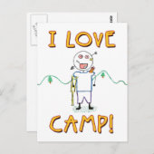 I Liebe Camp - Funny Kids Summer Camp Zeichnend Postkarte (Vorne/Hinten)