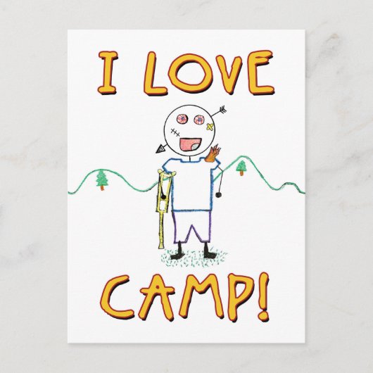 I Liebe Camp - Funny Kids Summer Camp Zeichnend Postkarte (Vorderseite)