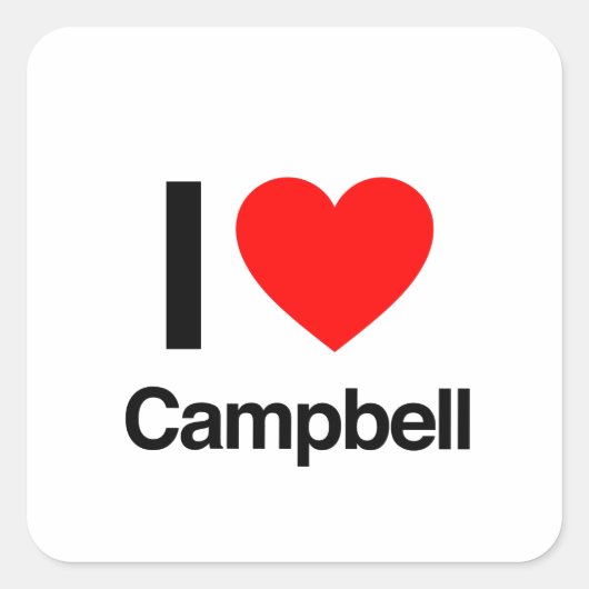 i Liebe Campbell Quadratischer Aufkleber (Vorderseite)