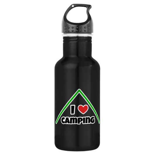 I LIEBE CAMPING EDELSTAHLFLASCHE (Vorderseite)