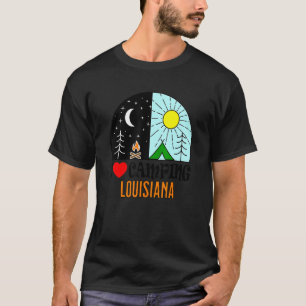 I Liebe Camping Louisiana Amerika Außenbereich Nat T-Shirt