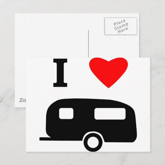 I Liebe Camping Postkarte (Vorne/Hinten)