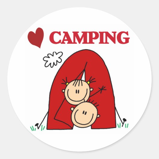I LIEBE CAMPING RUNDER AUFKLEBER (Vorderseite)
