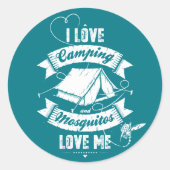 I LIEBE CAMPING RUNDER AUFKLEBER (Vorderseite)