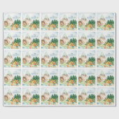 I Liebe Camping Woodland Animal Kids Aquarell Geschenkpapier (Flach)