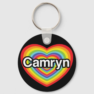 I Liebe Camryn: Regenbogenherz Schlüsselanhänger